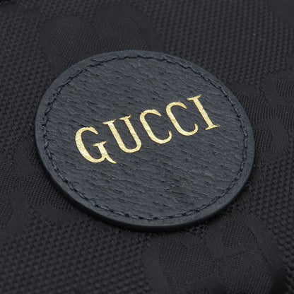 Gucci Long Wallet Off the Grid Zip Around Wallet Nylon Leather Black Silver