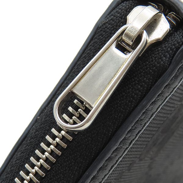 Gucci Long Wallet Off the Grid Zip Around Wallet Nylon Leather Black Silver