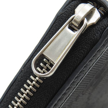 Gucci Long Wallet Off the Grid Zip Around Wallet Nylon Leather Black Silver