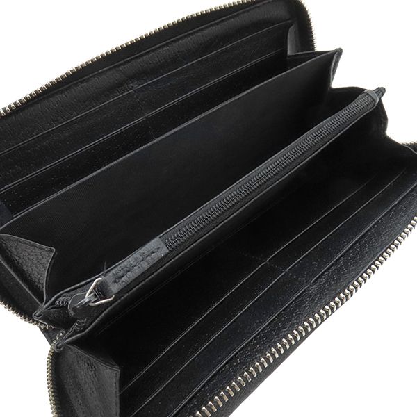 Gucci Long Wallet Off the Grid Zip Around Wallet Nylon Leather Black Silver
