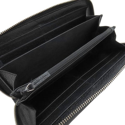 Gucci Long Wallet Off the Grid Zip Around Wallet Nylon Leather Black Silver