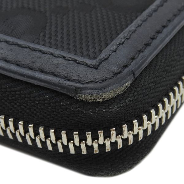 Gucci Long Wallet Off the Grid Zip Around Wallet Nylon Leather Black Silver