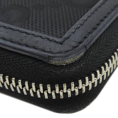 Gucci Long Wallet Off the Grid Zip Around Wallet Nylon Leather Black Silver