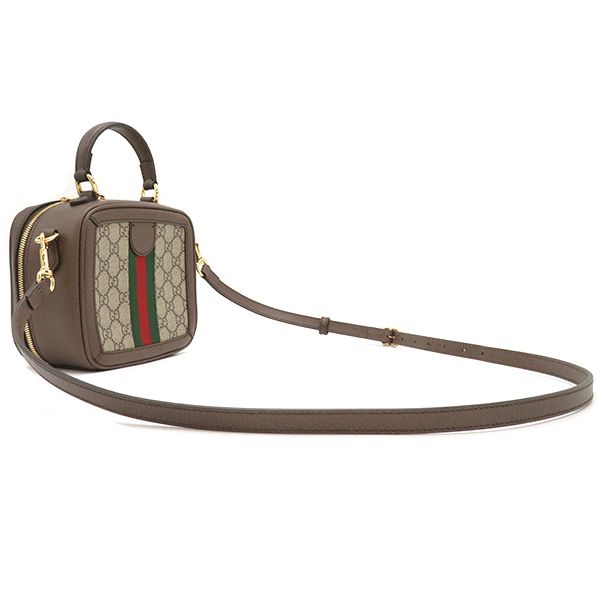 Gucci 2-Way Bag Ophidia Mini Top Handle GG Supreme Canvas Beige and Ebony Gold