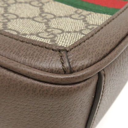 Gucci 2-Way Bag Ophidia Mini Top Handle GG Supreme Canvas Beige and Ebony Gold