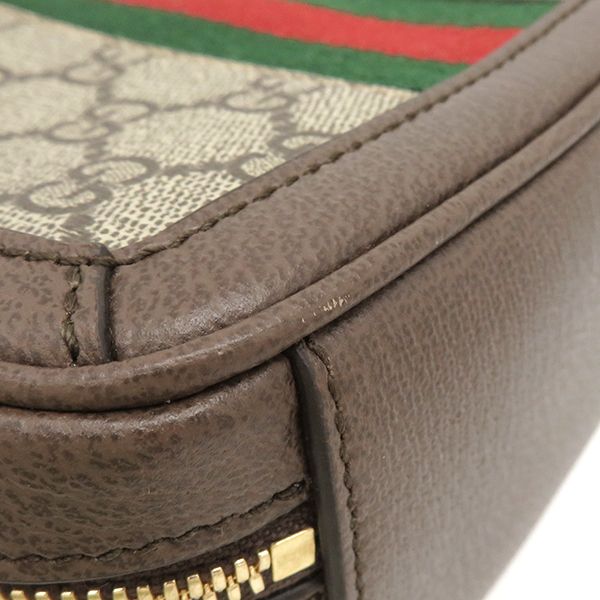 Gucci 2-Way Bag Ophidia Mini Top Handle GG Supreme Canvas Beige and Ebony Gold