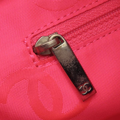 Chanel Tote Bag Cambon Line Leather Black X White Silver Hardware Black Pink