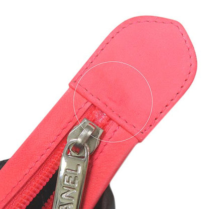 Chanel Tote Bag Cambon Line Leather Black X White Silver Hardware Black Pink