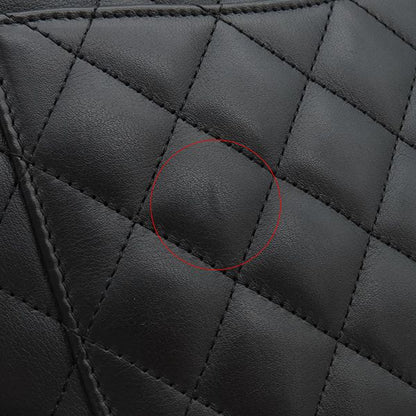 Chanel Tote Bag Cambon Line Leather Black X White Silver Hardware Black Pink