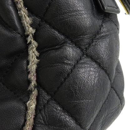 Chanel Shoulder Bag Matelasse Tweed Shoulder Lambskin Tweed Black Vintage