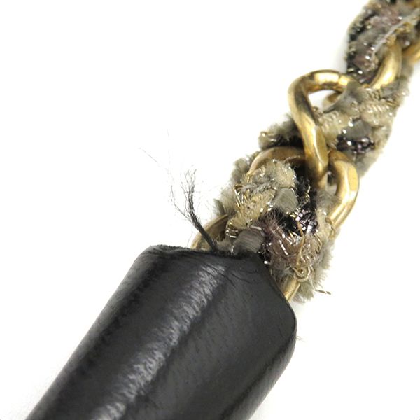 Chanel Shoulder Bag Matelasse Tweed Shoulder Lambskin Tweed Black Vintage