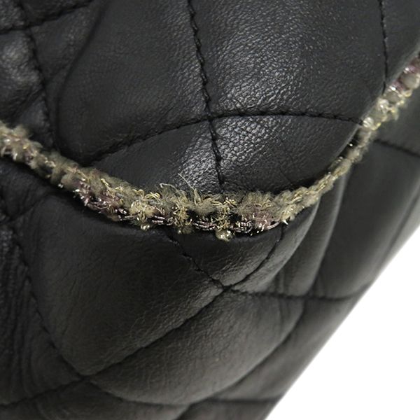 Chanel Shoulder Bag Matelasse Tweed Shoulder Lambskin Tweed Black Vintage