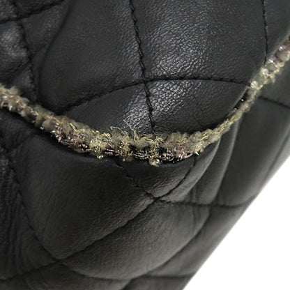 Chanel Shoulder Bag Matelasse Tweed Shoulder Lambskin Tweed Black Vintage