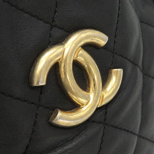 Chanel Shoulder Bag Matelasse Tweed Shoulder Lambskin Tweed Black Vintage