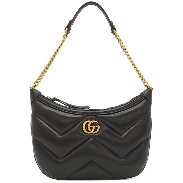 Gucci Shoulder Bag GG Marmont Small Leather Black Vintage Hardware Black Chain