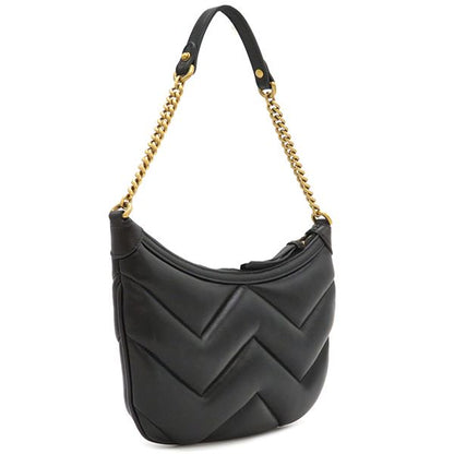 Gucci Shoulder Bag GG Marmont Small Leather Black Vintage Hardware Black Chain