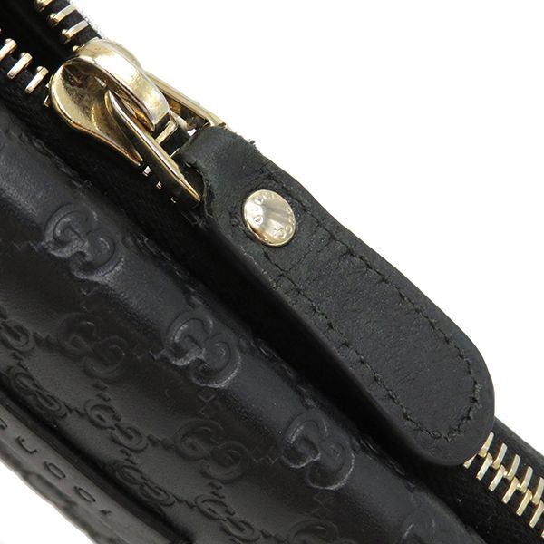 Gucci Long Wallet Micro Gucci Guccissima Leather Black Gold Hardware Black Double G
