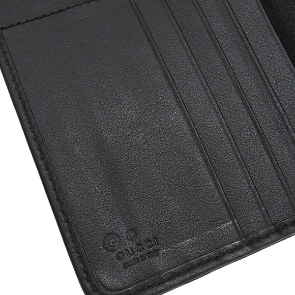 Gucci Long Wallet Micro Gucci Guccissima Leather Black Gold Hardware Black Double G