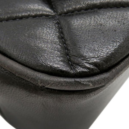 Chanel Shoulder Bag Matelasse Leather Black Gold Hardware Black Chain Shoulder