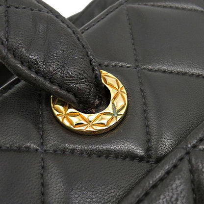 Chanel Shoulder Bag Matelasse Leather Black Gold Hardware Black Chain Shoulder