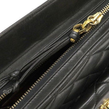Chanel Shoulder Bag Matelasse Leather Black Gold Hardware Black Chain Shoulder