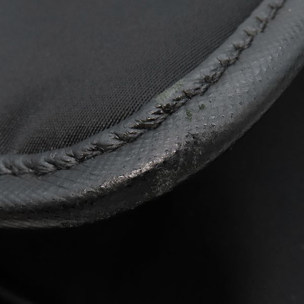 Prada Shoulder Bag Nylon Messenger Bag Nylon Leather Black Silver Hardware