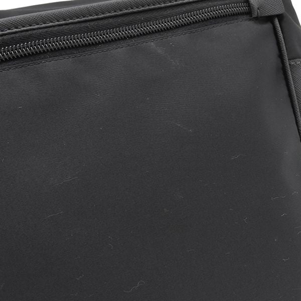 Prada Shoulder Bag Nylon Messenger Bag Nylon Leather Black Silver Hardware