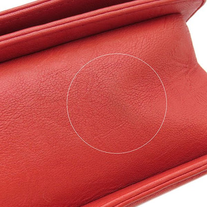 Chanel Shoulder Bag Boy Chanel Calfskin Red Silver Hardware Studs Red Shoulder