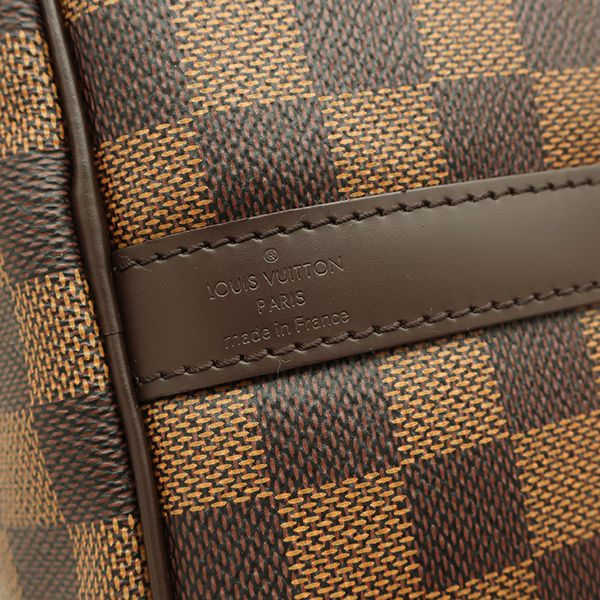 Louis Vuitton Handbag Speedy Bandoliere 30 Damier Canvas Damier Ebene Gold
