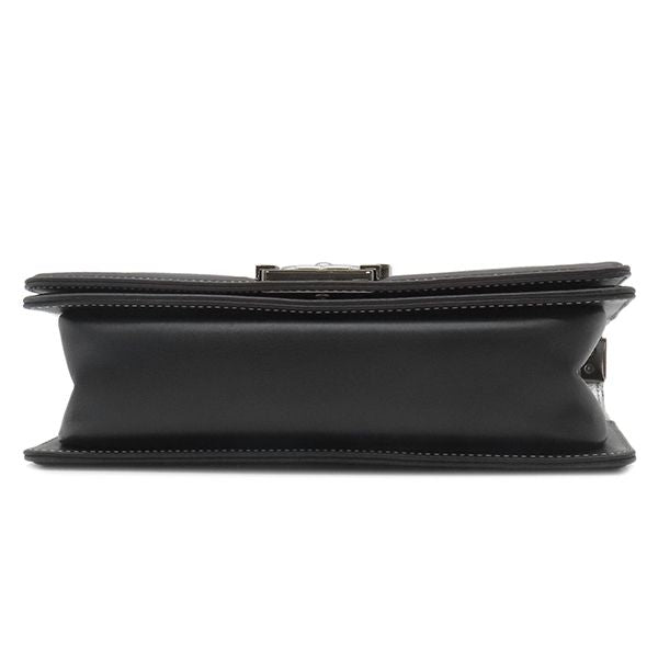 Chanel Shoulder Bag Boy Chanel Calf Silver and Black Silver Hardware Black