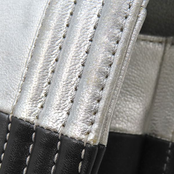 Chanel Shoulder Bag Boy Chanel Calf Silver and Black Silver Hardware Black