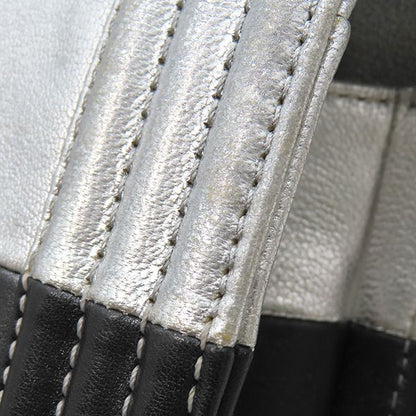 Chanel Shoulder Bag Boy Chanel Calf Silver and Black Silver Hardware Black