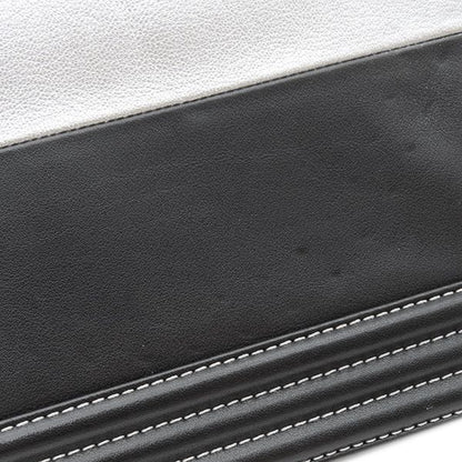 Chanel Shoulder Bag Boy Chanel Calf Silver and Black Silver Hardware Black