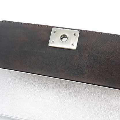 Chanel Shoulder Bag Boy Chanel Calf Silver and Black Silver Hardware Black