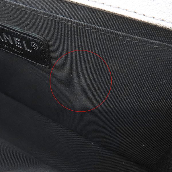 Chanel Shoulder Bag Boy Chanel Calf Silver and Black Silver Hardware Black