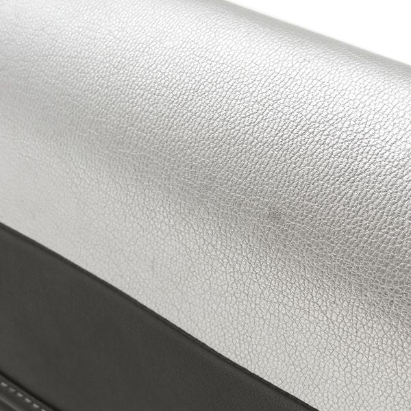 Chanel Shoulder Bag Boy Chanel Calf Silver and Black Silver Hardware Black