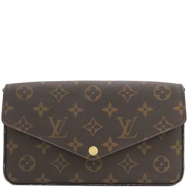 Louis Vuitton Chain Wallet Pochette Felicie Monogram Canvas Fuchsia Gold