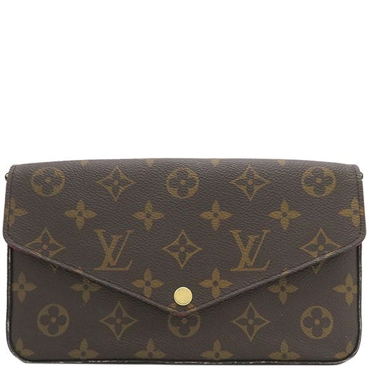 Louis Vuitton Chain Wallet Pochette Felicie Monogram Canvas Fuchsia Gold