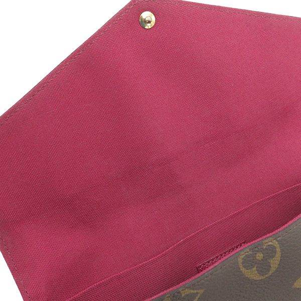 Louis Vuitton Chain Wallet Pochette Felicie Monogram Canvas Fuchsia Gold