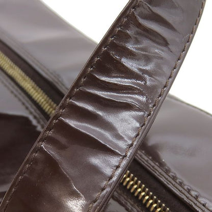 Chanel Boston Bag Choco Bar Patent Leather Brown Gold Hardware Brown Boston Bag