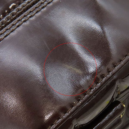 Chanel Boston Bag Choco Bar Patent Leather Brown Gold Hardware Brown Boston Bag