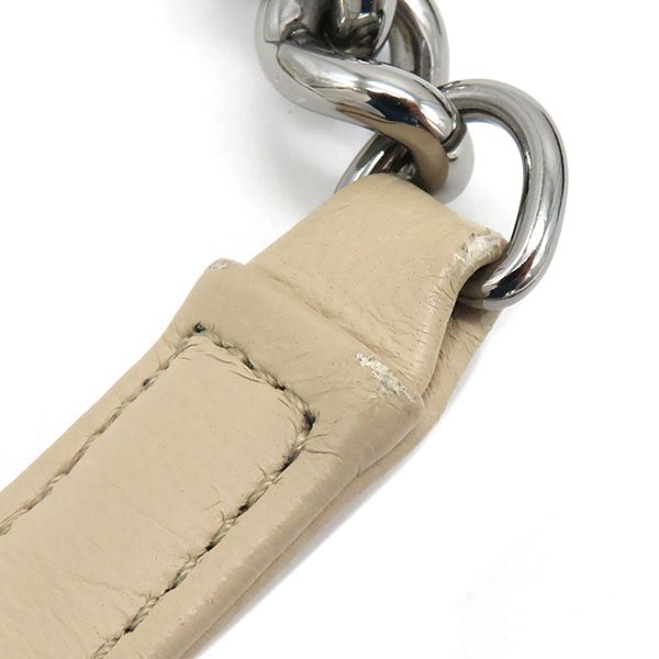 Chanel 2way Bag Chevron Draw String Bag Leather Beige Gunmetal Hardware Coco