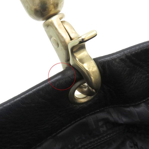 Chanel Handbag Coco Mark Tote Bag Caviar Skin Black Mattogo Old Hardware Black