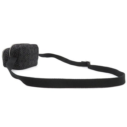 Loewe Shoulder Bag Anagram Mini Camera Bag Jacquard Calfskin Black and Gray