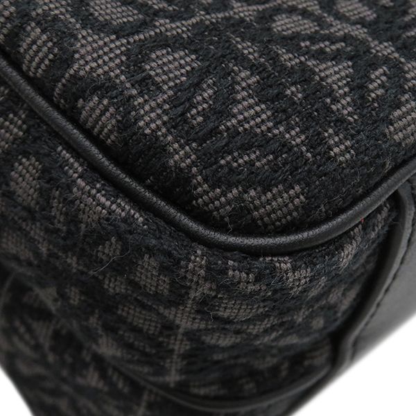 Loewe Shoulder Bag Anagram Mini Camera Bag Jacquard Calfskin Black and Gray