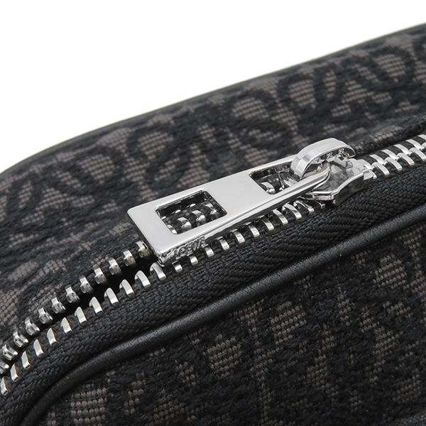 Loewe Shoulder Bag Anagram Mini Camera Bag Jacquard Calfskin Black and Gray