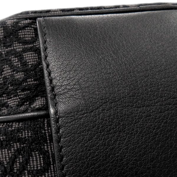 Loewe Shoulder Bag Anagram Mini Camera Bag Jacquard Calfskin Black and Gray