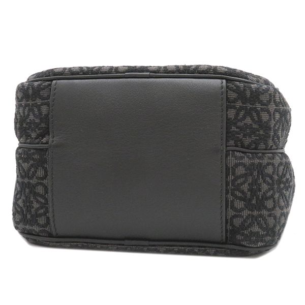 Loewe Shoulder Bag Anagram Mini Camera Bag Jacquard Calfskin Black and Gray