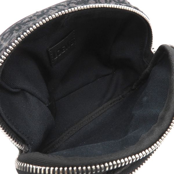 Loewe Shoulder Bag Anagram Mini Camera Bag Jacquard Calfskin Black and Gray