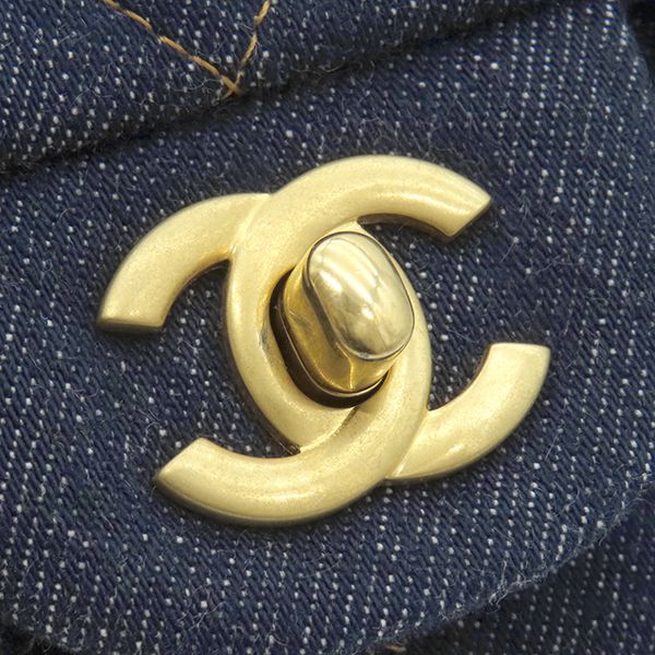 Chanel Shoulder Bag Matelasse 20 Denim Navy Gold Hardware Navy Blue Chain